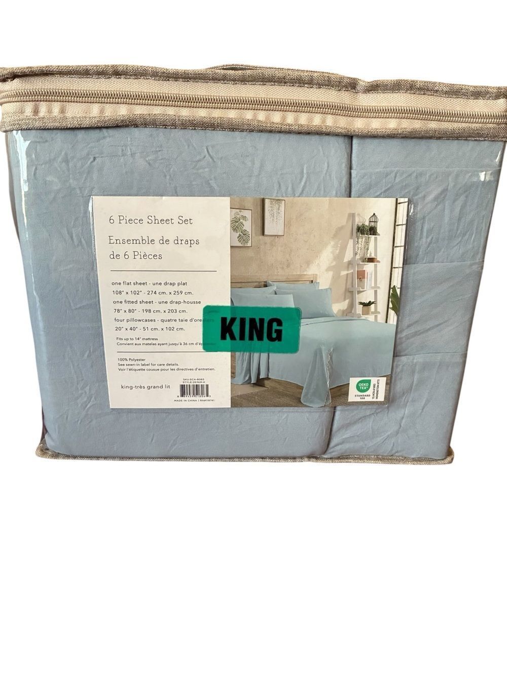 6-Piece King Sheet Set - Sky Blue